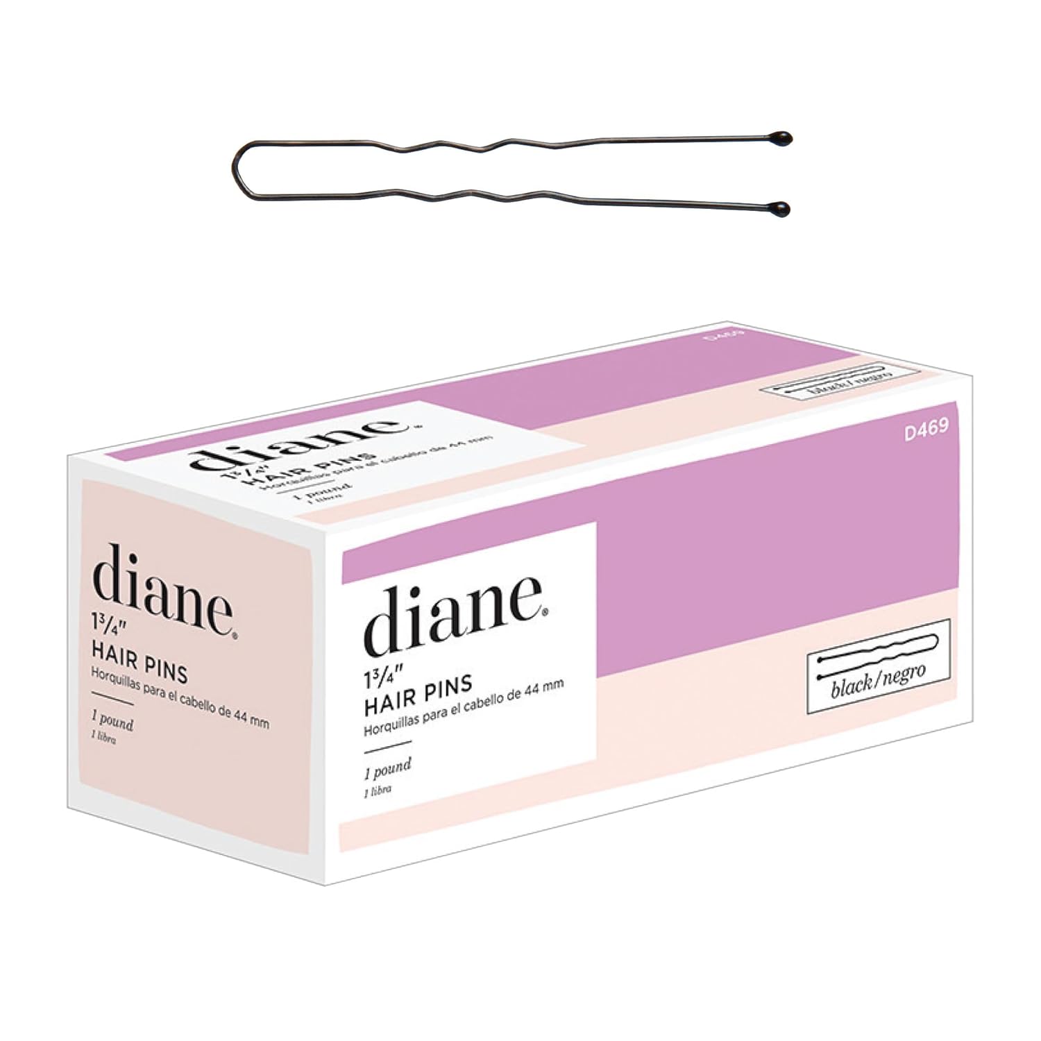 Diane Ganchos Ilusion Negros 1.75"  Libra 750+/- Ganchos