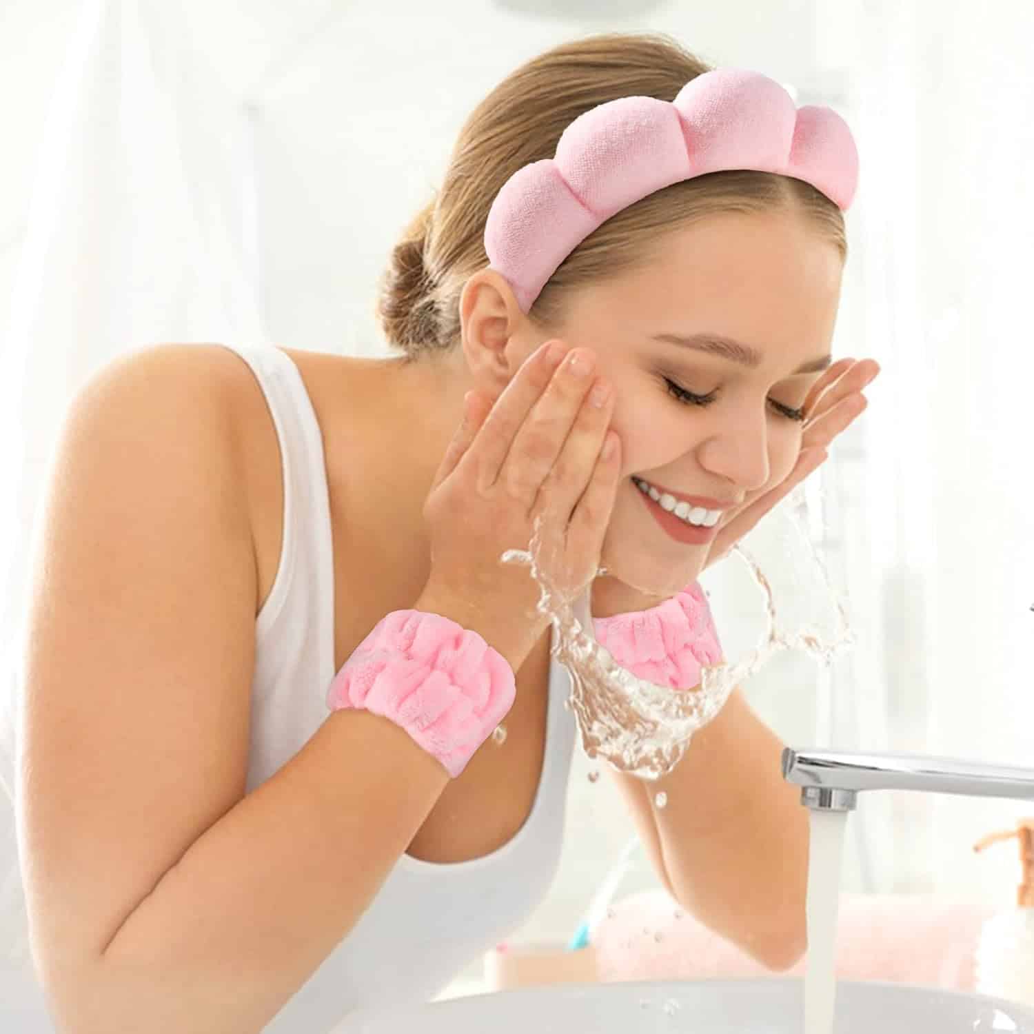 Lindo Diadema de Esponja + Mu&ntilde;equeras de Microfibra