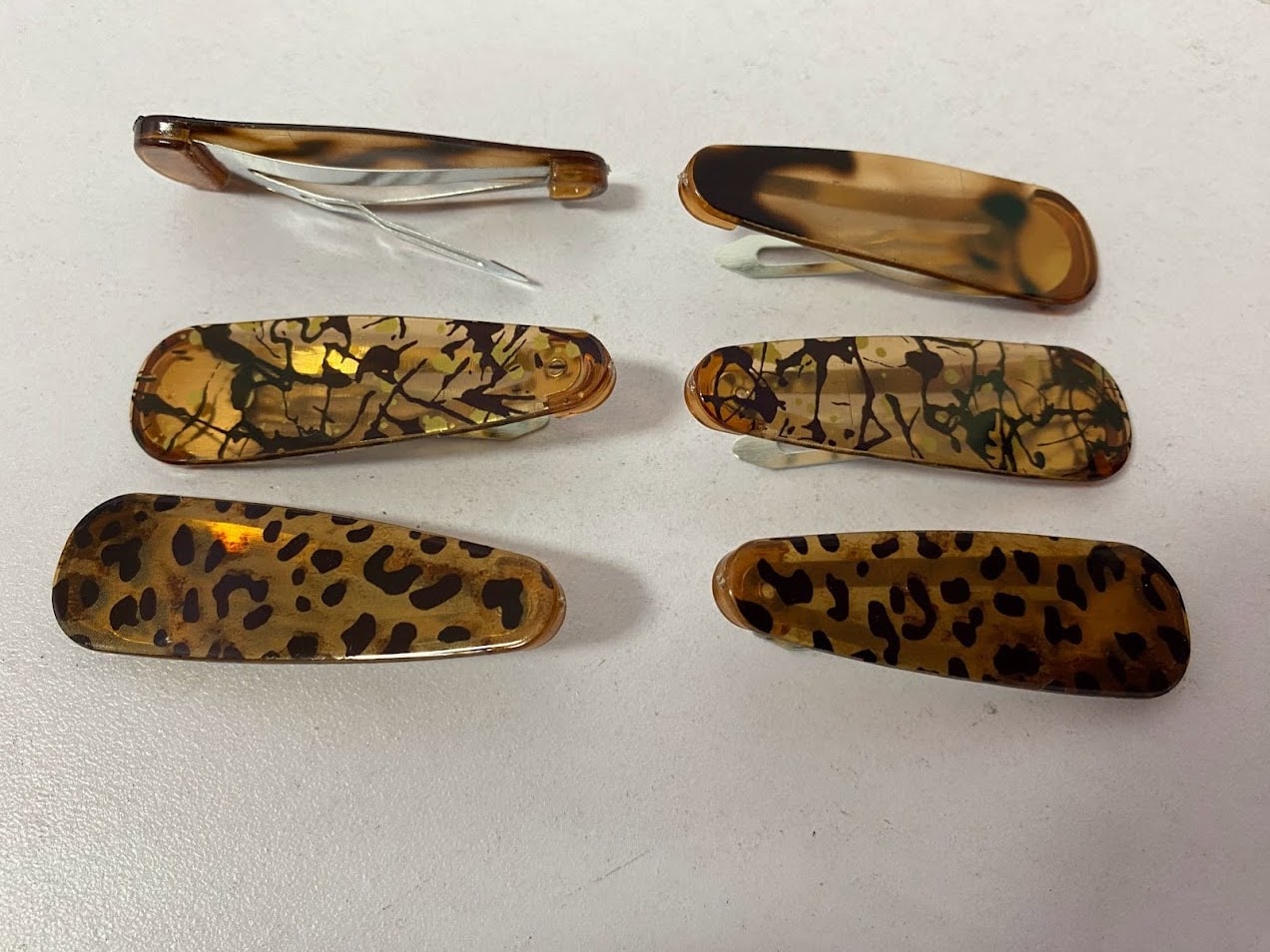 Ganchos Snap Imitacion Carey Plasticos 6 unidades