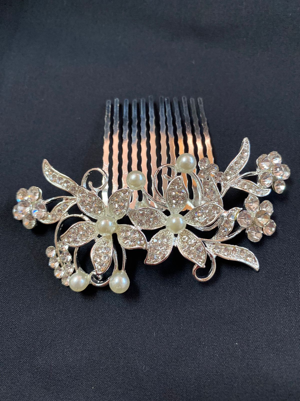 Peineta Para Peinado Flores y Perlas