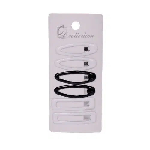 Ganchos Snap  para Cabello Blanco y Negro 6 Unidades