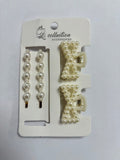 Kit de 2 Clips 3.5cms y 2 Bobby Pins de Perlas