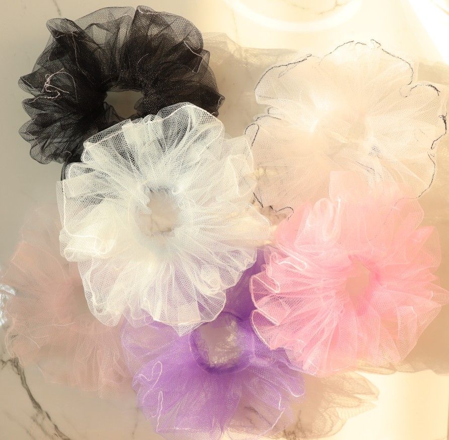 Scrunchies de Tul Unidad, Varios colore Disponibles