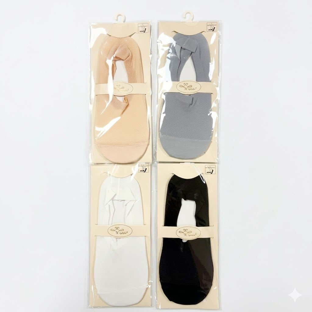 Calcetas No Show 1 Par  Disponibles en Blanco, Gris, Beige o Negro
