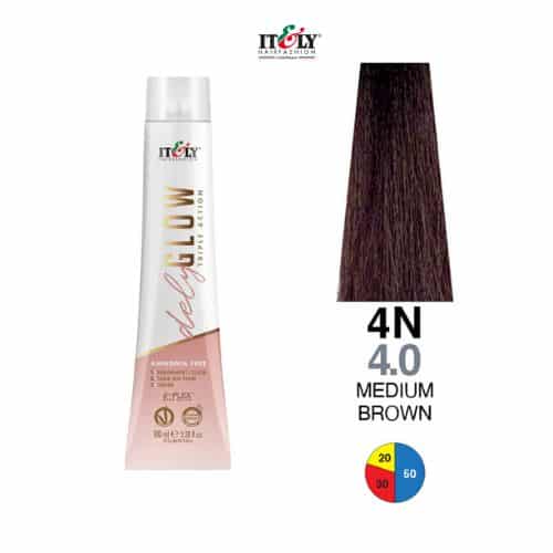Itely DelyGlow Tinte Sin Amonia 4N Tinte Sin Amonia Casta&ntilde;o 100ml