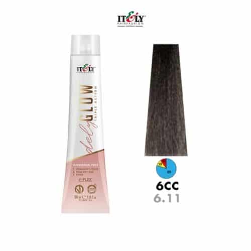 Itely DelyGlow Tinte Sin Amonia 6CC 100ml Rubio Obscuro Ceniza Intenso (6.11)