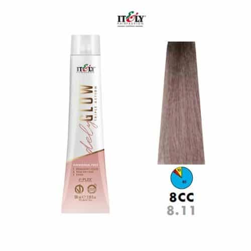 Itely DelyGlow Tinte sin Amonia 8CC 100ml Rubio Claro Ceniza Intenso (8.11)