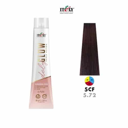 Itely DelyGlow Tinte Sin Amonia 5CF 100ml Casta&ntilde;o Claro Marron Mate (5.72)