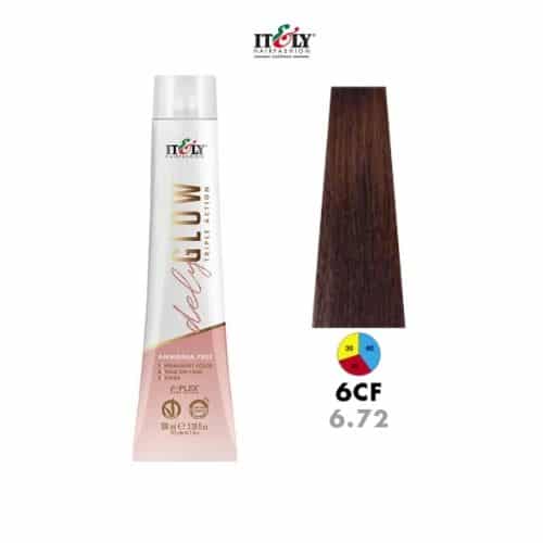 Itely DelyGlow Tinte Sin Amonia 6CF 100ml Rubio Obscuro Marron Mate (6.72)