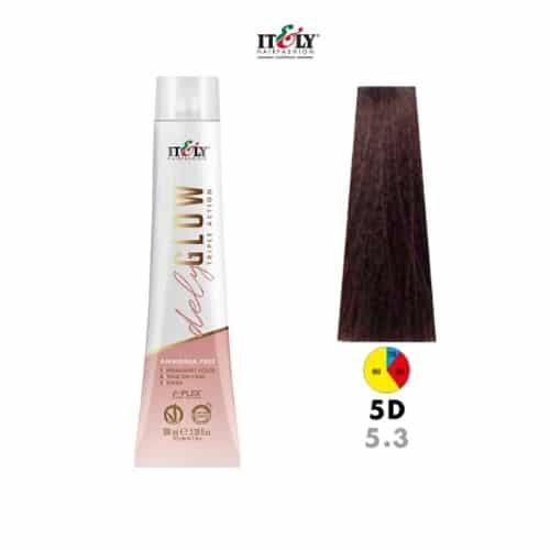 Itely DelyGlow Tinte Sin Amonia 5D 100ml Casta&ntilde;o Claro Dorado (5.3)