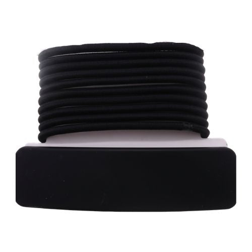 Cola Elastica Forrada Color Negro 10 Unidades y Gancho
