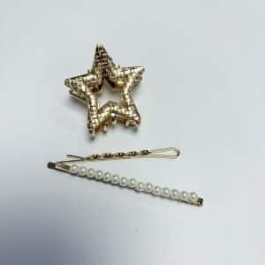 Kit de 3 Piezas:  Mariposa forma de Estrella 3.5cms Alto, 1 Sandino Dorado 5.5cms, 1 Sandino con Perlas 7cms