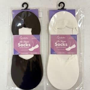 Calcetas No Show Par Disponibles en blanco o Negro