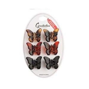 Mariposas Mini Para Cabello 2.5cms, 6 Unidades